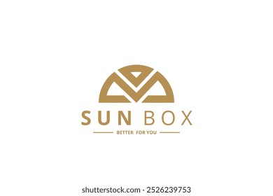 Letra M sun diseño de logotipo