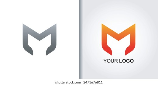 letter m symmetric logo template