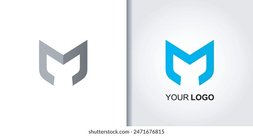 letter m symmetric logo template