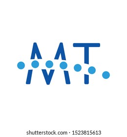Letter M and T Logo. Dot Symbol. Icon Vector Illustration. Eps 10.