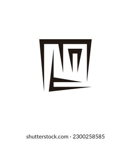 Letter M, t and n square, epic geometric symbol simple logo vector