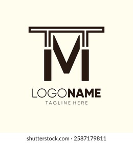 Letter M Table Logo Design Vector Icon Graphic Emblem Symbol Image Illustration