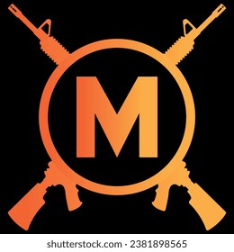 letter m tactical logo design