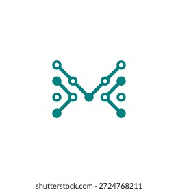 Logotipo de conexión técnica de letra M 