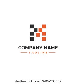 Letter M tech initial logo icon design template vector