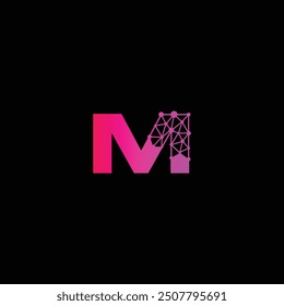 Digital M Letter Network Data Logo Diseño de iconos