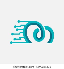 letter M technology logo design