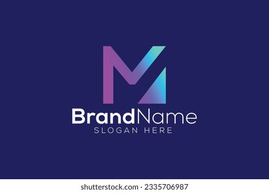 Letter M Technology logo design vector template