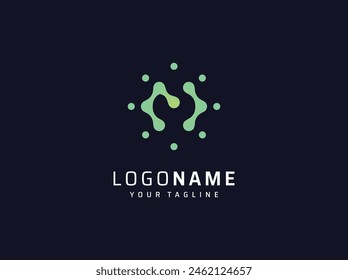 Letter M technology logo design template