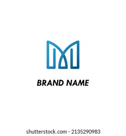 Logo de la tecnología Letter M. Logotipo tecnológico, plantilla moderna, minimalista, con logotipo vectorial futurista con color degradado azul.