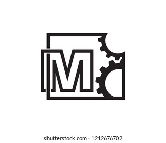 Letter M Technology Logo Template Design Vector, Emblem, Concept Design, Creative Symbol, Icon