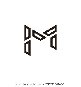 Letter M technology, modern geometric symbol simple logo vector