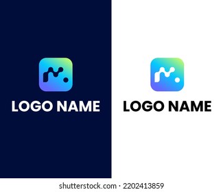 plantilla de diseño de logotipo moderno con tecnología de letra m