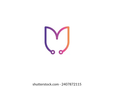 Letter M Technology vector monogram logo design template. Letter M molecule, Science and Bio technology Vector logo