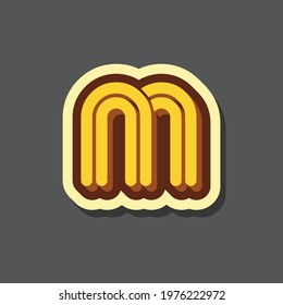 Letter M text effect design vector