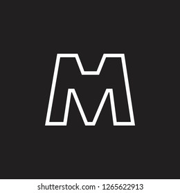 letter m thin lines art modern design logo vector