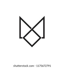 letter m thin lines logo vector