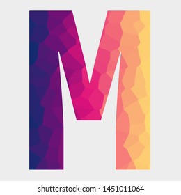 Letter M with three colour gradient
