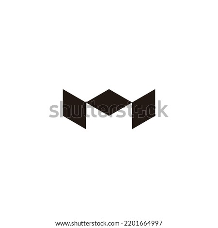 Letter M three gems, geometric symbol simple logo vector