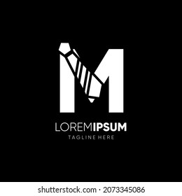 Letra M Tie Elegant Logo Diseño Vector Icono Gráfico Emblema Ilustración Plantilla de fondo