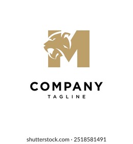 Letter M Tiger Head Elegant logo icon vector