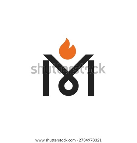 Letter M Torch Logo Design 
