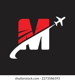 Letter M tour and travel logo design vector