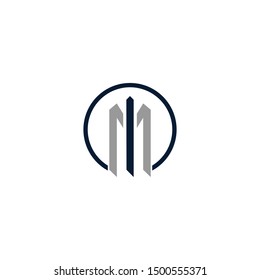 Letter M Tower Building Creative Business Logo