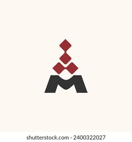 Letter M Tower Icon. Initial M Logo Vector Design. Simple Initials Logo Identity