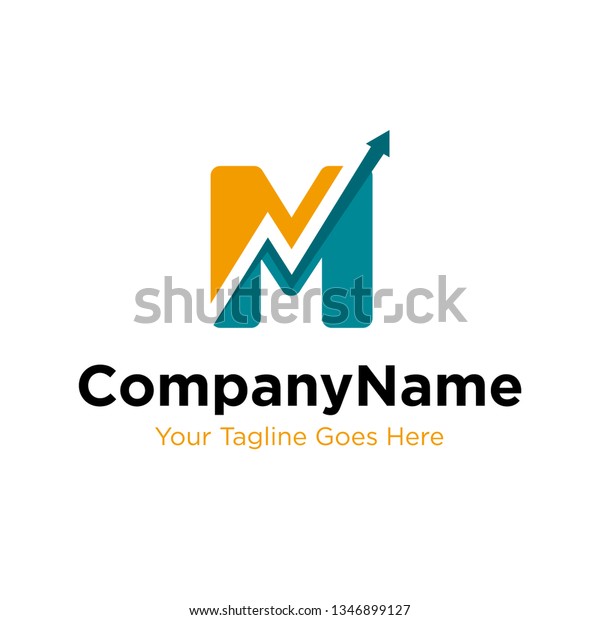 Letter M Trade Marketing Logo Design Stock Vector Royalty Free