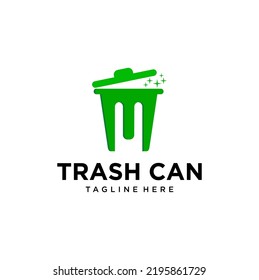 Letter M Trash Can Logo Design