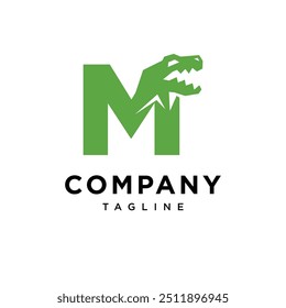 Letra M T-Rex Dinosaurus ícone ícone de logotipo vetor