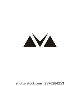 Letter M triangle and arrow geometric symbol simple logo vector