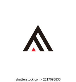 Letra M triángulo, símbolo geométrico punto simple vector de logotipo