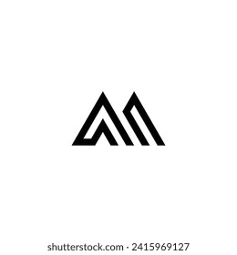 Letter A in M triangle geometric symbol simple logo vector