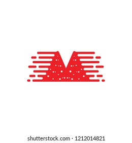 letter m triangle motion design logo vector