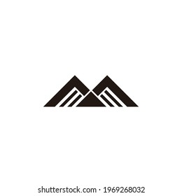 letter m triangle mountain flat geometric silhouette logo vector
