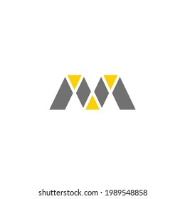 letter m triangles geometric simple colorful logo vector