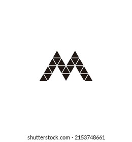 letra M triángulos símbolo geométrico simple logo vector