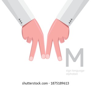 The letter 'M. Turkish handicapped hand alphabet letter M. Disabled hand. Hand tongue. Learning the alphabet, non-verbal communication, expression gestures vector.