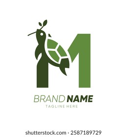Letter M Turtle Logo Design Vector Icon Graphic Emblem Symbol Image Illustration