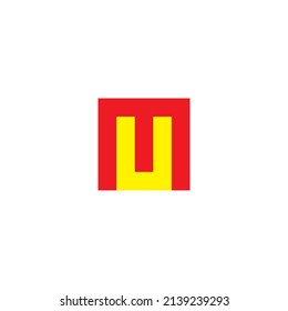 
Letter M and U box simple symbol logo vector