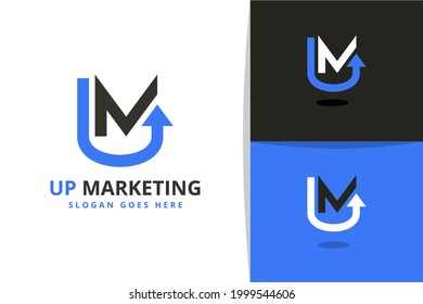 Letter M and U Concept Logo Monogram. Marketing Icon for E-Commerce Business