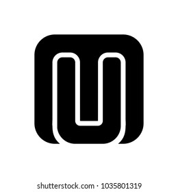 letter M and U forming a square. vector logo.