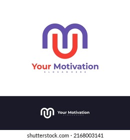 Letter M U logo design vector template, Initial MU logo concepts illustration.