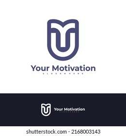 Letter M U logo design vector template, Initial MU logo concepts illustration.