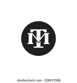 letter M and U monogram circle logo