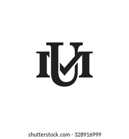 letter M and U monogram logo