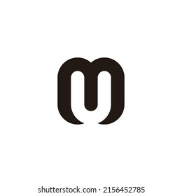 Letter M and U outline geometric symbol simple logo vector