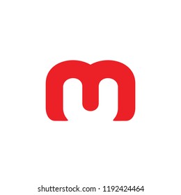 letter m u simple logo vector
